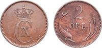 Denmark 2 Øre Denmark Kingdom 1902 ♥ VBP 2 Øre - Christian IX Bronze Royal Danish Mint (Den Kongelige Mønt) (3502000) 3.95g AU KM 793.2 DNF 2. -