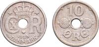 Denmark 10 Øre Denmark Kingdom 1925 HCN;GJ 10 Øre - Christian X Copper-nickel (75% copper, 25% nickel) Copenhagen Mint 3.08g XF KM 822.1 DNF 4. -