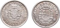 Mozambique 10 Escudos Mozambique Portuguese Overseas Province 1952 10 Escudos Silver (.720) (Copper .280) Lisbon Mint (1503000) 5g XF KM 79 Schön 24 -