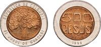 Colombia 500 Pesos Colombia Republic 1996 500 Pesos Bimetallic: aluminium bronze centre in nickel brass ring (Core: 92% Copper, 6% Aluminium, 2% Ni -