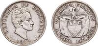 Colombia 50 Centavos Colombia Republic 1914 50 Centavos Silver (.900) Medellin Mint (769000) 12.31g XF KM 193 Restrepo 414-415 -