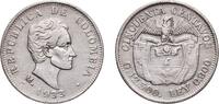 Colombia 50 Centavos Colombia Republic 1933 M 50 Centavos Silver (.900) Medellin Mint (800000) 12.43g XF KM 193 Restrepo 414-415 -