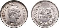 Colombia 20 Centavos Colombia Republic 1971 20 Centavos (no gap in legend; small letters) Nickel clad steel (90% Steel, 10% Nickel) Casa de Moneda de -