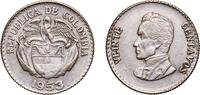 Colombia 20 Centavos Colombia Republic 1953 B 20 Centavos Billon (.300 silver) Bogota Mint (17819000) 5g XF KM 213 Restrepo 390 Hernández 461-463 Sc -