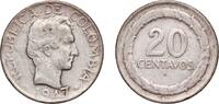 Colombia 20 Centavos Colombia Republic 1947 B 20 Centavos Silver (.500) Bogota Mint (9708000) 4.81g VF KM 208 Restrepo 389 Hernández 453-460 -