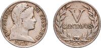 Colombia 5 Centavos Colombia Republic 1938 5 Centavos (Liberty) Copper-nickel (75% Copper, 25% Nickel) Philadelphia Mint (3867026) 4g VF KM 199 Sch -