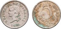 Colombia 5 Centavos Colombia Republic 1886 5 Centavos (Denomination within wreath) Copper-nickel Scovill Manufacturing Company Mint (1000000) 3.08g -