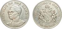 The Gambia 10 Dalasis The Gambia Republic 1975 10 Dalasis (Independence) Silver (.500) Royal Mint (50000) 28.42g UNC KM 16 Schön 15 -