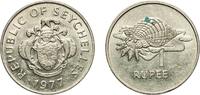1977 Heaton and Sons / The Mint Seychelles Republic 1977 1 Rupee Copper-nickel Heaton and Sons / The Mint Birmingham Limited 11.47g AU KM 35