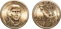 United States 1 Dollar United States Federal republic 2007 D 1 Dollar (Thomas Jefferson) Manganese brass clad copper Denver Mint (102810000) 8g UNC PCG -