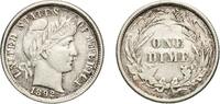 United States 1 Dime United States Federal republic 1892 1 Dime Barber Dime Silver (.900) (.100 copper) Philadelphia Mint (12120000) 2.46g XF PCGS -