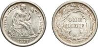 United States 1 Dime United States Federal republic 1877 CC 1 Dime Seated Liberty Dime (w/o stars, increased weight) Original luster Silver (.900) -
