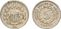 United States 5 Cents United States Federal republic 1866 5 Cents Shield Nickel Copper-nickel (.750 Cu, .250 Ni) Philadelphia Mint (14742500) 5g XF -