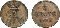 Grand duchy of Oldenburg ¼ Grote Germany Grand duchy of Oldenburg German states 1846 ¼ Grote - Paul Frederick August Copper Hanover Mint (89812) 1.53g XF AKS 17 -