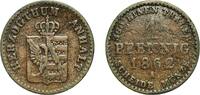 Duchy of Anhalt-Bernburg 1 Pfennig Germany Duchy of Anhalt-Bernburg German states 1862 A 1 Pfennig - Alexander Charles (Joint Coinage) Copper Berlin Mint 1.41g VF -