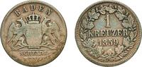 Grand Duchy of Baden 1 Kreuzer 1859 Staatliche M&uuml;nze Baden-W&uuml;rt Germany ... 5.09 US$  +  17.34 US$ shipping