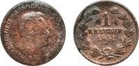 Grand Duchy of Baden 1 Kreuzer 1851 Staatliche M&uuml;nze Baden-W&uuml;rt Germany ... 5.09 US$  +  17.34 US$ shipping