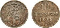 Grand Duchy of Mecklenburg-Strelitz 3 Pfennigs 1855 A Berlin Mint German... 15.26 US$  +  17.34 US$ shipping
