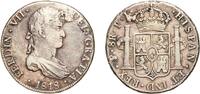 Bolivia 8 Reales Bolivia Spanish colony 1818 PTS PJ 8 Reales - Ferdinand VII Silver (.896) Potosi Mint (1649000) 26.87g VF Repaired KM 84 -
