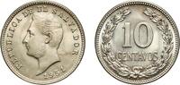 El Salvador 10 Centavos El Salvador Republic 1951 10 Centavos Copper-nickel (75% Copper, 25% Nickel) San Francisco Mint (1000000) 6.87g UNC KM 130 Schö -