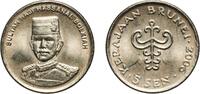 Brunei 5 Sen Brunei Darussalam 2006 5 Sen - Sultan Hassanal Bolkiah (2nd portrait) Copper-nickel Singapore Mint 1.28g UNC KM 35 Schön 55 -