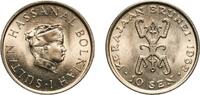 Brunei 10 Sen Brunei Darussalam 1968 10 Sen - Hassanal Bolkiah (1st portrait) Copper-nickel Royal Mint (580000) 2.88g UNC KM 11 Schön 14 -