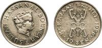 Brunei 10 Sen Brunei Darussalam 1986 10 Sen - Hassanal Bolkiah (1st portrait; w/o numeral 'I' in title) Copper-nickel (75% Copper, 25% Nickel) -