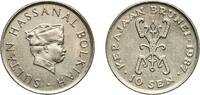 Brunei 10 Sen Brunei Darussalam 1987 10 Sen - Hassanal Bolkiah (1st portrait; w/o numeral 'I' in title) Copper-nickel (75% Copper, 25% Nickel) -
