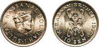 Brunei 10 Sen Brunei Darussalam 1977 10 Sen - Hassanal Bolkiah (1st portrait; w/o numeral 'I' in title) Copper-nickel (75% Copper, 25% Nickel) -