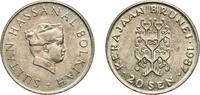 Brunei 20 Sen Brunei Darussalam 1987 20 Sen - Hassanal Bolkiah (1st portrait; w/o numeral 'I' in title) Copper-nickel (75% Copper, 25% Nickel) -