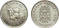 Brunei 20 Sen Brunei Darussalam 1986 20 Sen - Hassanal Bolkiah (1st portrait; w/o numeral 'I' in title) Copper-nickel (75% Copper, 25% Nickel) -