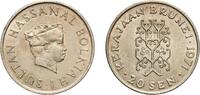 Brunei 20 Sen Brunei Darussalam 1971 20 Sen - Hassanal Bolkiah (1st portrait) Copper-nickel Royal Mint (450000) 5.44g UNC KM 12 Schön 15 -