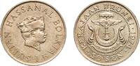 Brunei 50 Sen Brunei Darussalam 1974 50 Sen - Hassanal Bolkiah (1st portrait) Copper-nickel Royal Mint (244000) 9.25g UNC KM 13 Schön 16 -