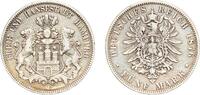 Free Hanseatic city of Hamburg 5 Mark 1876 J Hamburg Mint Germany Free H... 104.68 US$  +  16.79 US$ shipping