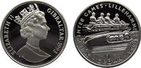 Gibraltar 1 Crown Gibraltar British colony Elizabeth II 1993 PM 1 Crown Winter Olympics, Lillehammer, Bobsledding -