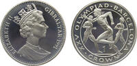 Gibraltar 1 Crown Gibraltar British colony Elizabeth II 1991 PM 1 Crown Barcelona Summer Olympic Games 1992 -
