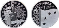 France 1½ Euro France Fifth Republic 2005 1½ Euro (European Union Flag) Silver (.900) (7861) 22.2g PF KM1434 -