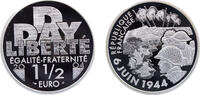 France 1½ Euro France Fifth Republic 2004 1½ Euro (Normandy Invasion) Silver (.900) Paris Mint (8343) 22.2g PF KM1369 -