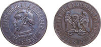 France NULL France 1870 Satirical Token - Napoleon III (Defeat of Sedan; Module 10 Centimes) Copper 12.04g XF -