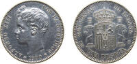 Spain 1 Peseta Spain Kingdom 1900 *19-00 SMV 1 Peseta - Alfonso XIII (3rd portrait) Silver (.835) Madrid Mint (18650000) 5g AU KM706 Cal41 -