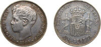 Spain 1 Peseta Spain Kingdom 1900 *19-00 SMV 1 Peseta - Alfonso XIII (3rd portrait) Silver (.835) Madrid Mint (18650000) 5g XF KM706 Cal41 -