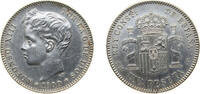 Spain 1 Peseta Spain Kingdom 1900 *19-00 SMV 1 Peseta - Alfonso XIII (3rd portrait) Silver (.835) Madrid Mint (18650000) 5g AU KM706 Cal41 -