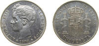 Spain 1 Peseta Spain Kingdom 1900 *19-00 SMV 1 Peseta - Alfonso XIII (3rd portrait) Silver (.835) Madrid Mint (18650000) 5g AU KM706 Cal41 -