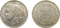 France 2 Francs France Third Republic 1870 K 2 Francs (Reverse no legend) Silver (.835) Bordeaux Mint (559817) 10g XF F 264 Gad 529 KM 816 -