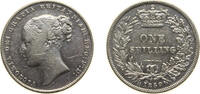 Great Britain 1 Shilling Great Britain United Kingdom 1859 1 Shilling - Victoria (1st portrait; 'Young Head') Silver (.925) (4561900) 5.66g XF KM 734 Sp -