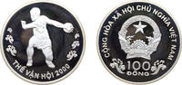 Vietnam 100 Đồng Vietnam Socialist Republic 2000 100 Đồng (Summer Olympics Sydney 2000) Silver 16g PF KM 79 Schön 120 -