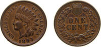 United States 1 Cent United States Federal republic 1893 1 Cent Indian Head Cent Bronze (.950 copper, .050 tin and zinc) Philadelphia Mint (4664000 -