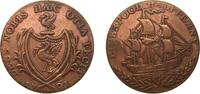 Great Britain ½ Penny Great Britain United Kingdom 1791 ½ Penny (Lancashire - Liverpool / Sailing Ship) Copper 9g VF DH 61-110 -