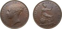 Great Britain 1 Penny Great Britain United Kingdom 1855 1 Penny - Victoria (1st portrait) Copper 18.9g AU KM 739 Sp 3948 -