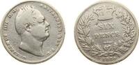 Great Britain 6 Pence Great Britain United Kingdom 1834 6 Pence - William IV Silver (.925) (5892400) 2.83g VF KM 712 Sp 3836 -